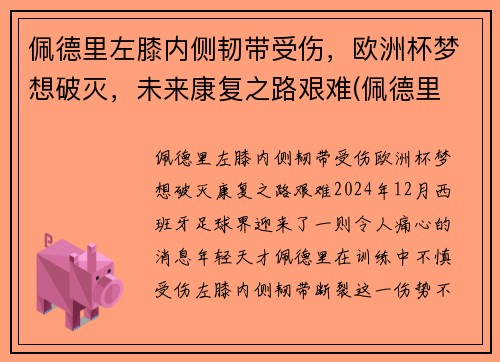 佩德里左膝内侧韧带受伤，欧洲杯梦想破灭，未来康复之路艰难(佩德里 前腰)